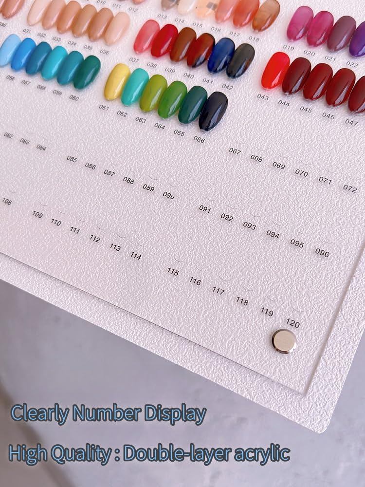 Acycoin2A 240 nail color display board side view with minimalist design for studios.