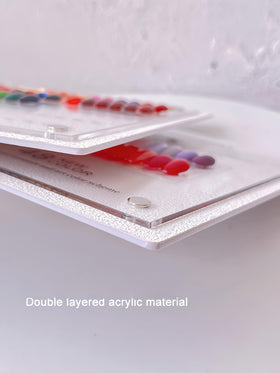 Acycoin2A 240 nail tip samples show color accuracy for palette planning.