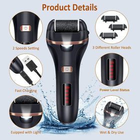 AdamPark callus remover showing three grinding heads for tailored exfoliation
