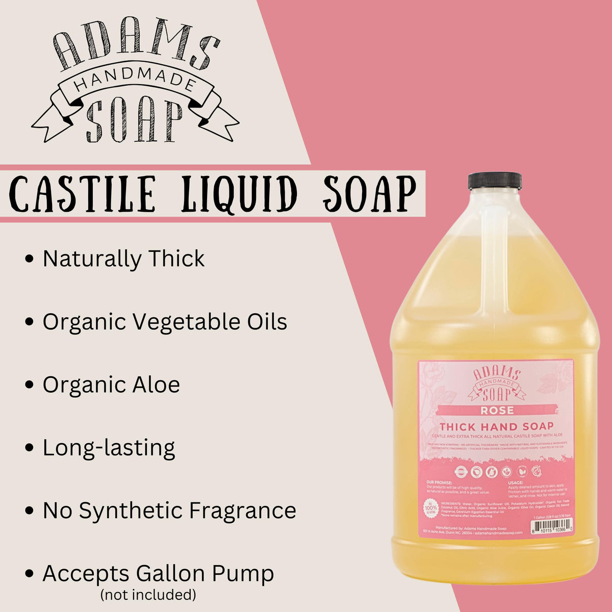 Adams Handmade Soap biodegradable packaging rose castile suitable for home use