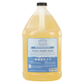 Adams Handmade Soap Peppermint Castile bottle pour for easy handwashing and refills.