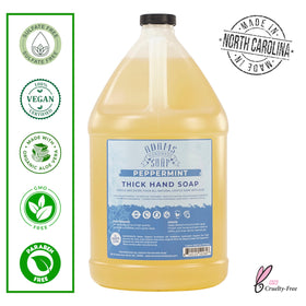 Adams Peppermint Castile soap lather close-up for gentle cleansing.