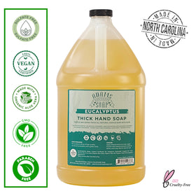 Adams Handmade Soap thick castile hand soap bottle ready for refill and eco-friendly use.