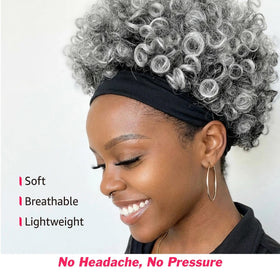 Adancyler gray kinky curly texture close-up highlights natural fullness.