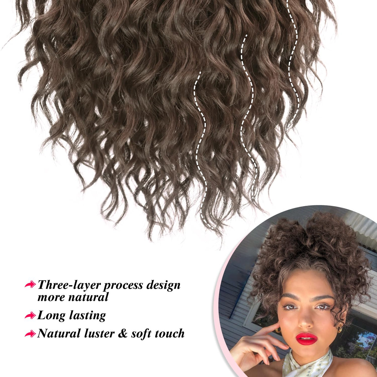 Adancyler half-up top-knot style offers versatile, easy-to-wear looks.