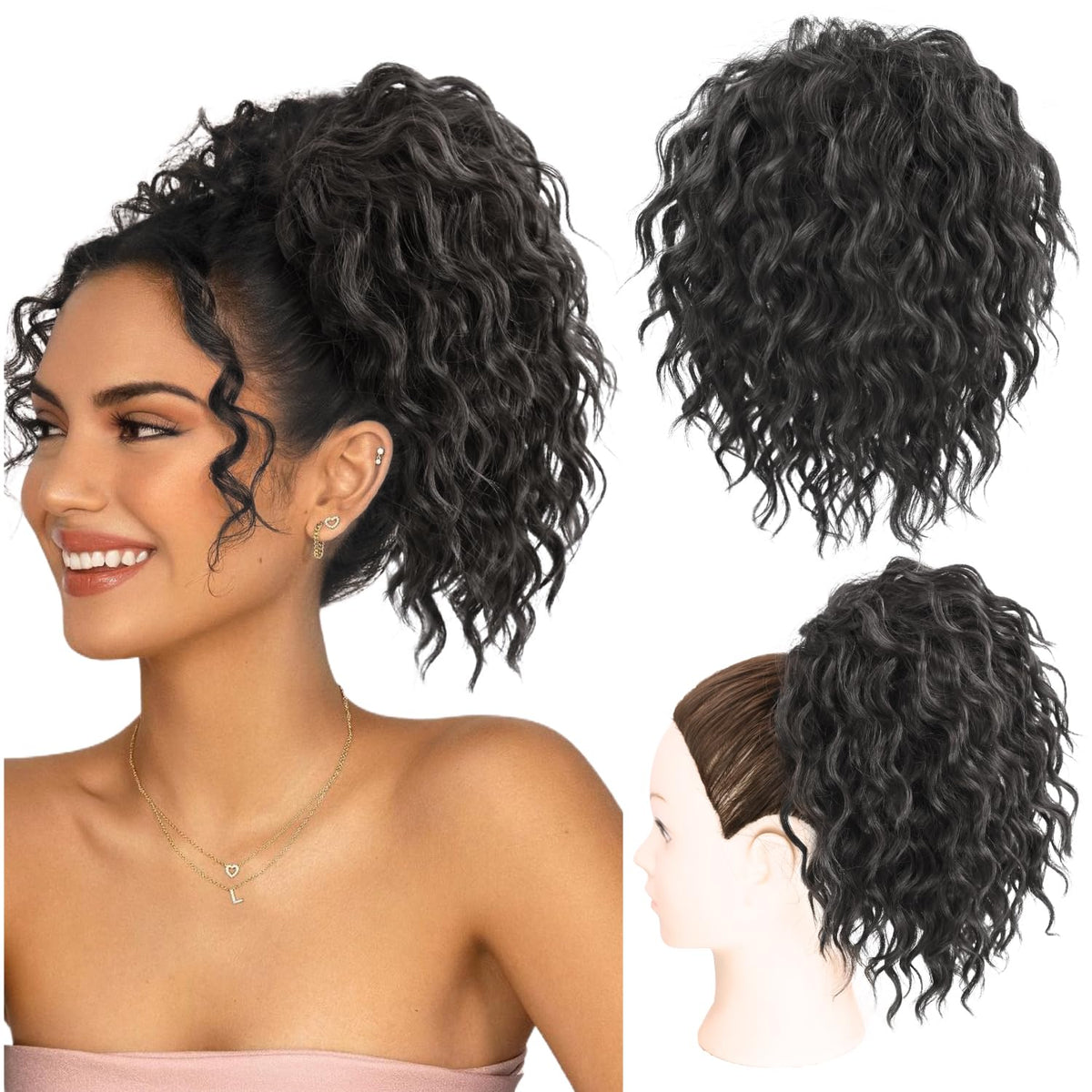 Adancyler messy bun hair piece close-up shows realistic texture and shine for everyday wear.