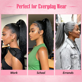 Adancyler Yaki Straight Ponytail Daily-Wear solution for protective styling and easy routines