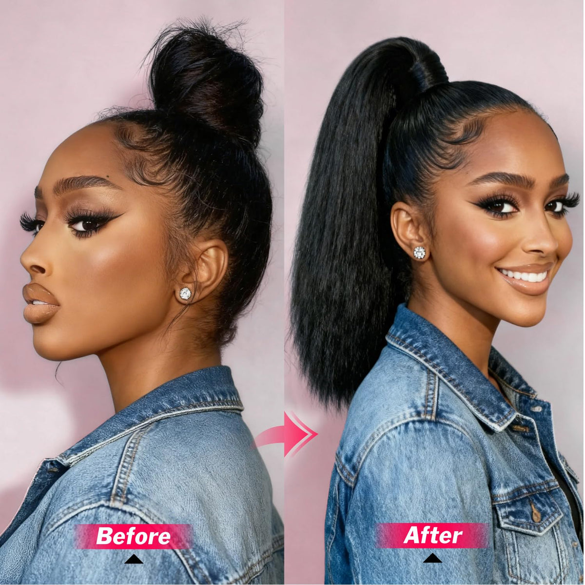 Adancyler Yaki Straight Ponytail Lightweight Design reduces scalp tension and adds length
