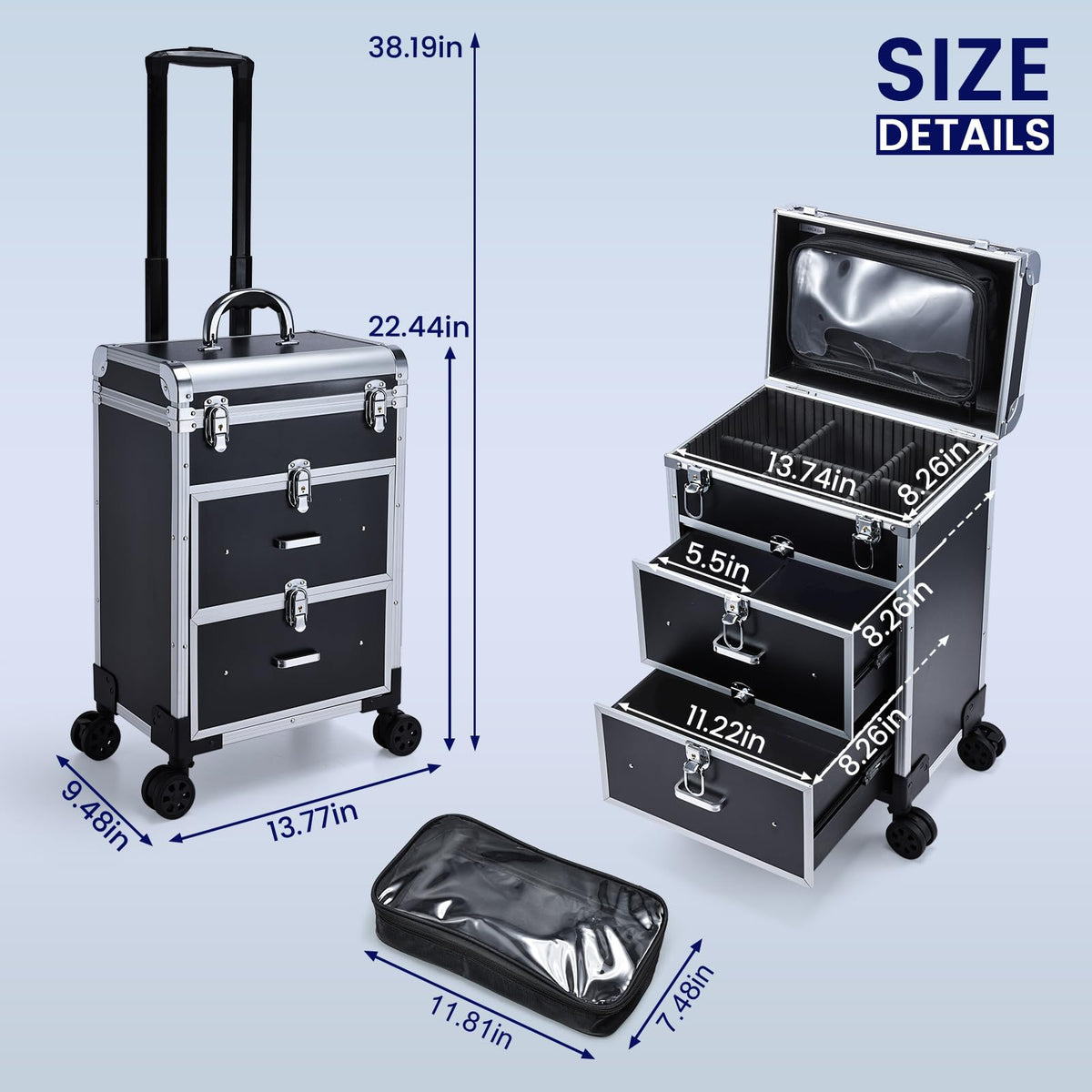 Adazzo durable ABS aluminum-trim case for long-lasting use
