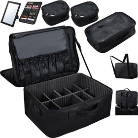 Adazzo extra large makeup case with strap for easy transport
