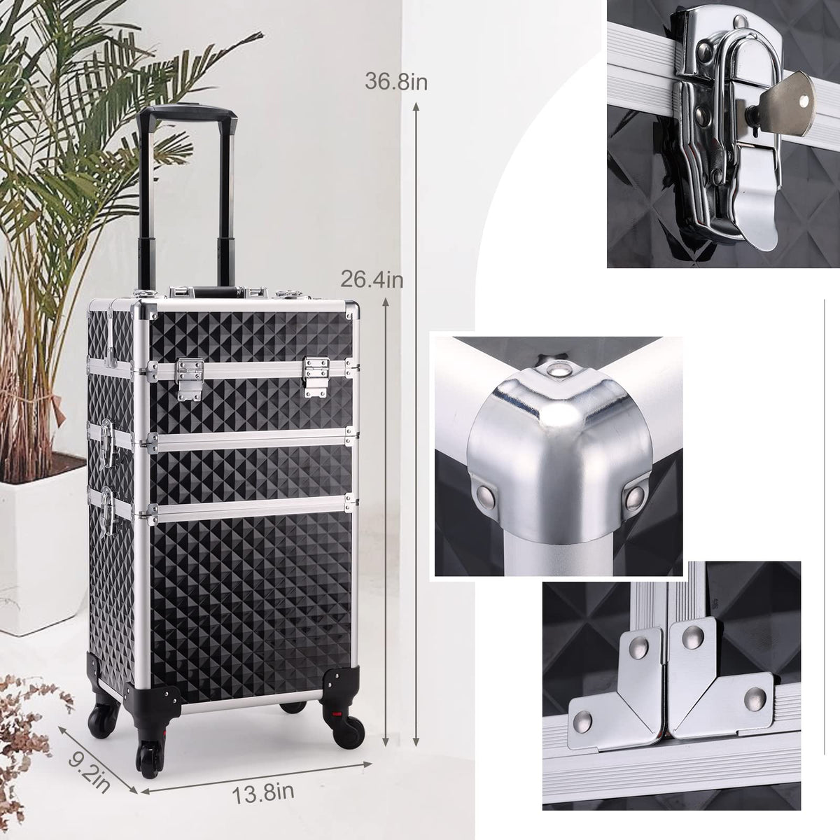 Adazzo lockable buckles keep valuables secure during travel.