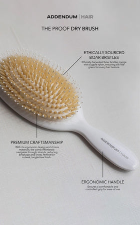 Addendum Hair compact travel brush white demonstrates portable elegance