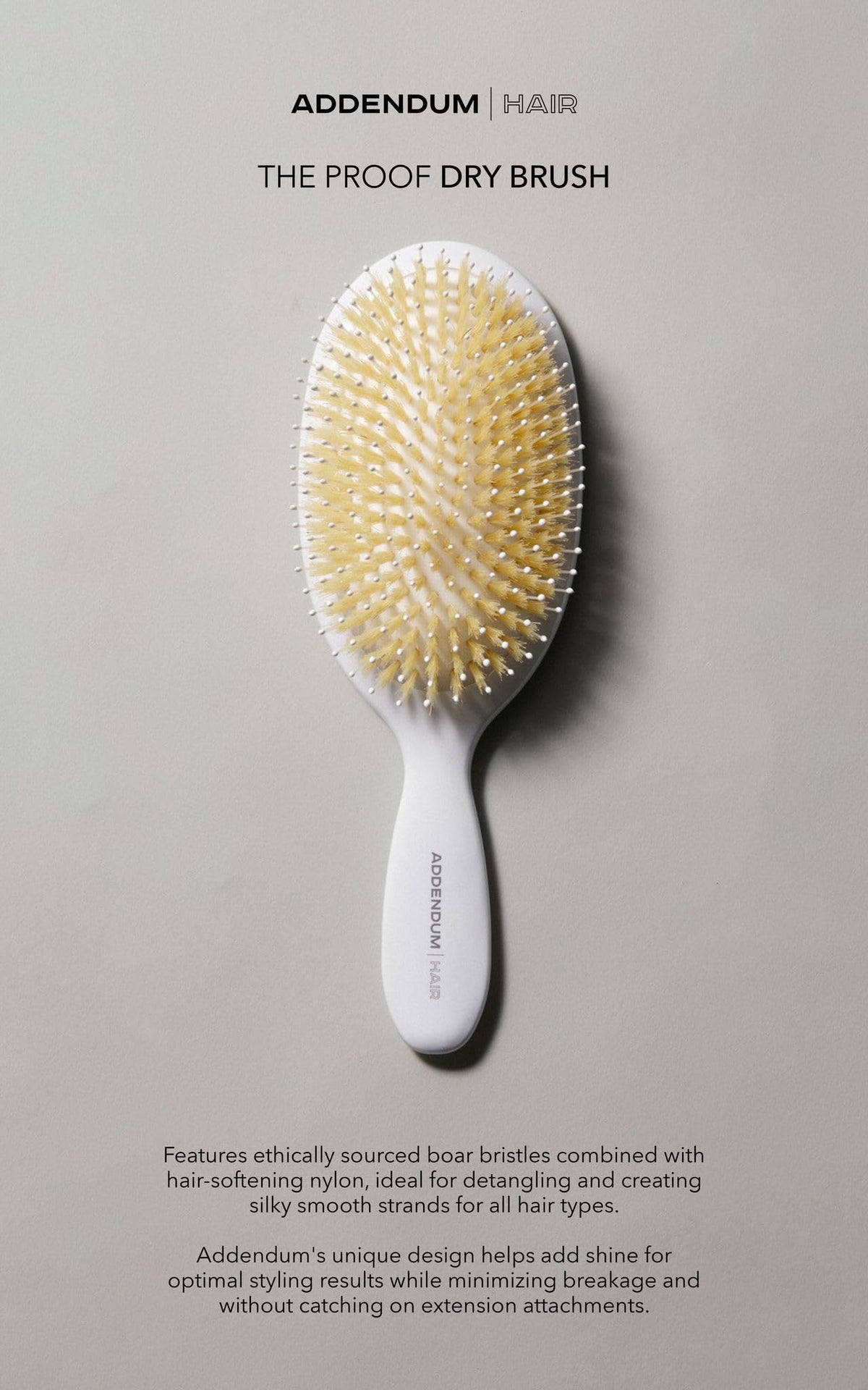 Addendum Hair soft ballpoint tip close-up shows scalp massage action