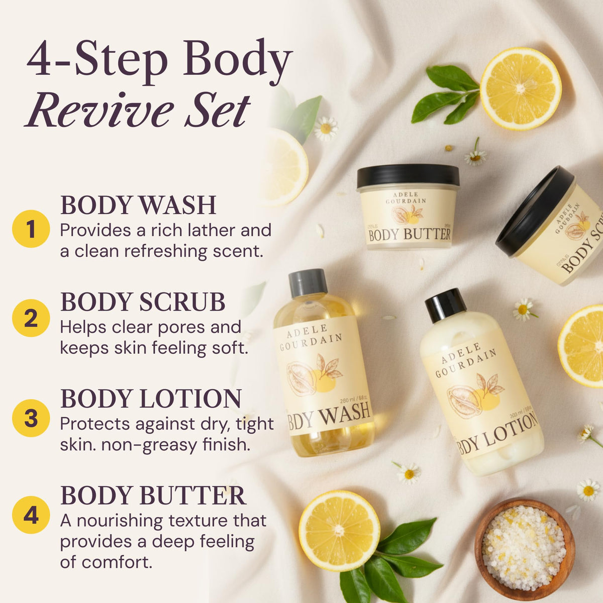 ADELEGOURDAIN body scrub bottle for gentle exfoliation