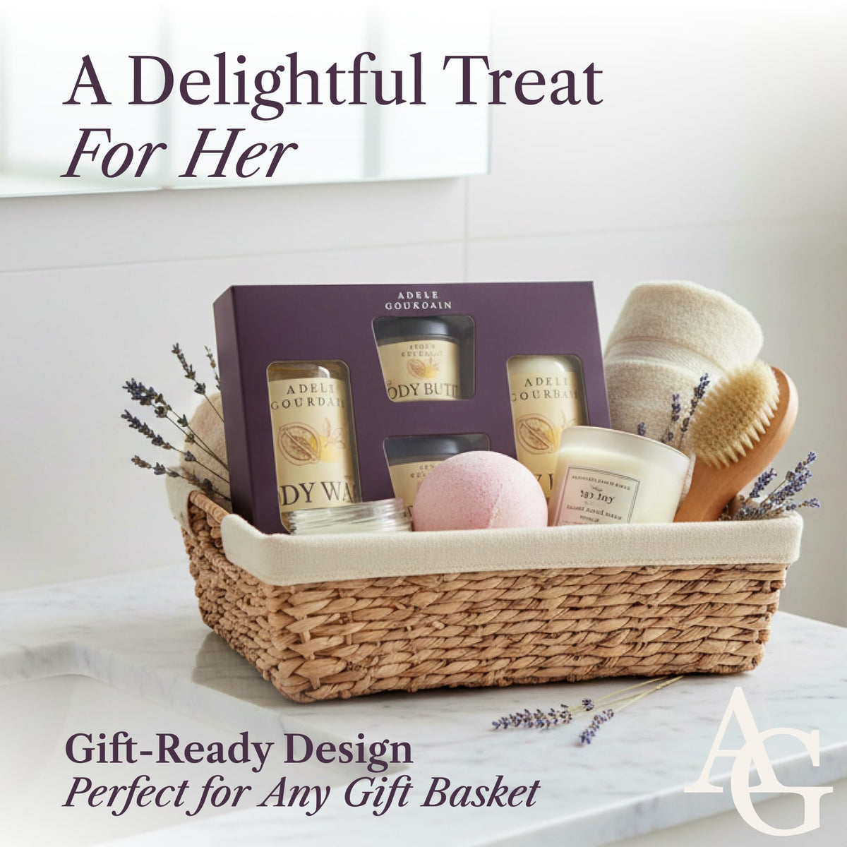 ADELEGOURDAIN full-size bath and body set bottles