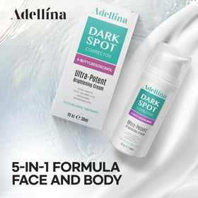 Adellina application on cheek demonstrates lightweight, non-greasy feel.