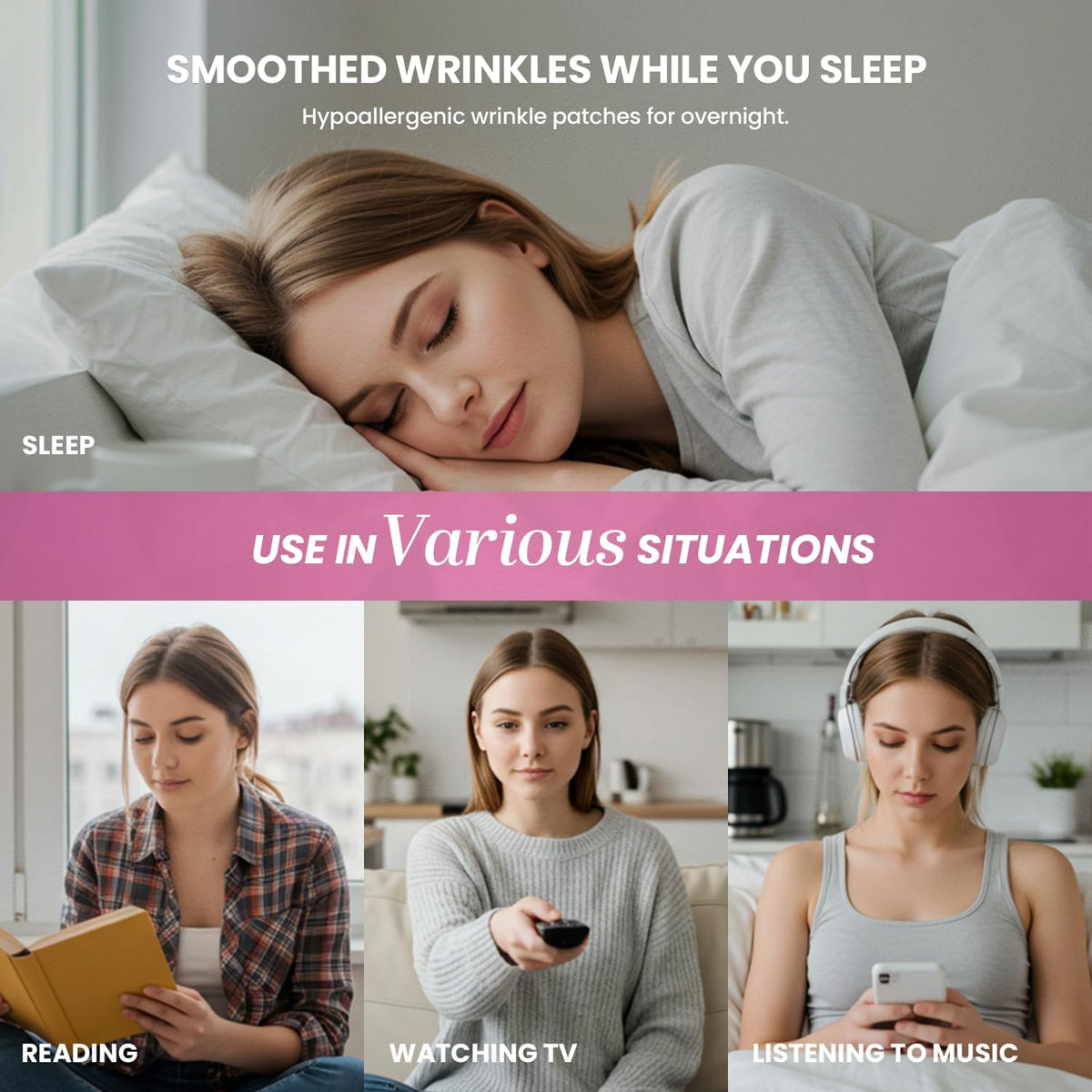 Morning skin glow from Adellina wrinkle patches.