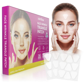 Adellina overnight patches on forehead for smoother look.