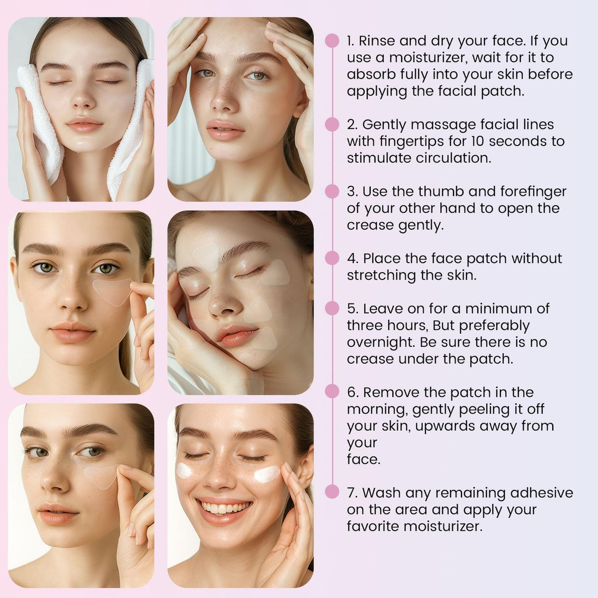 Morning glow after using Adellina wrap patches in a 144-pack.