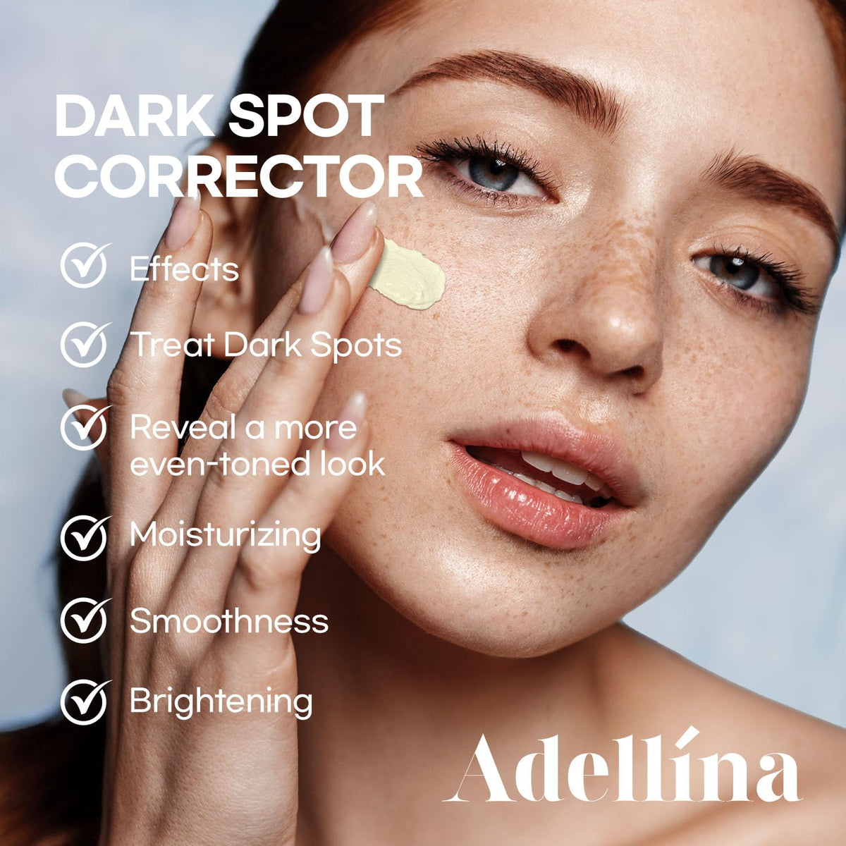 Adellina serum pump dispense demonstrates easy daily application and fast absorption.
