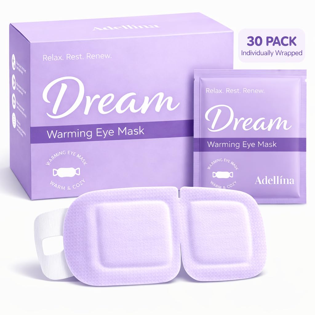 Adellina Steam Eye Mask 30-pack packaging showing convenient multi-pack for on-the-go use