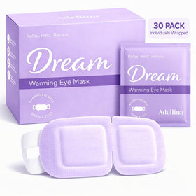 Adellina Steam Eye Mask 30-pack packaging showing convenient multi-pack for on-the-go use