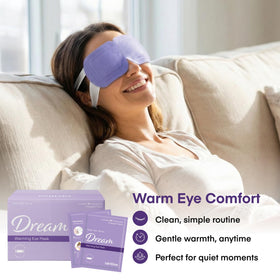 Open individual Adellina Steam Eye Mask ready for single-use relaxation
