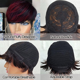 Adette Burgundy highlight back view showcasing texture and movement.