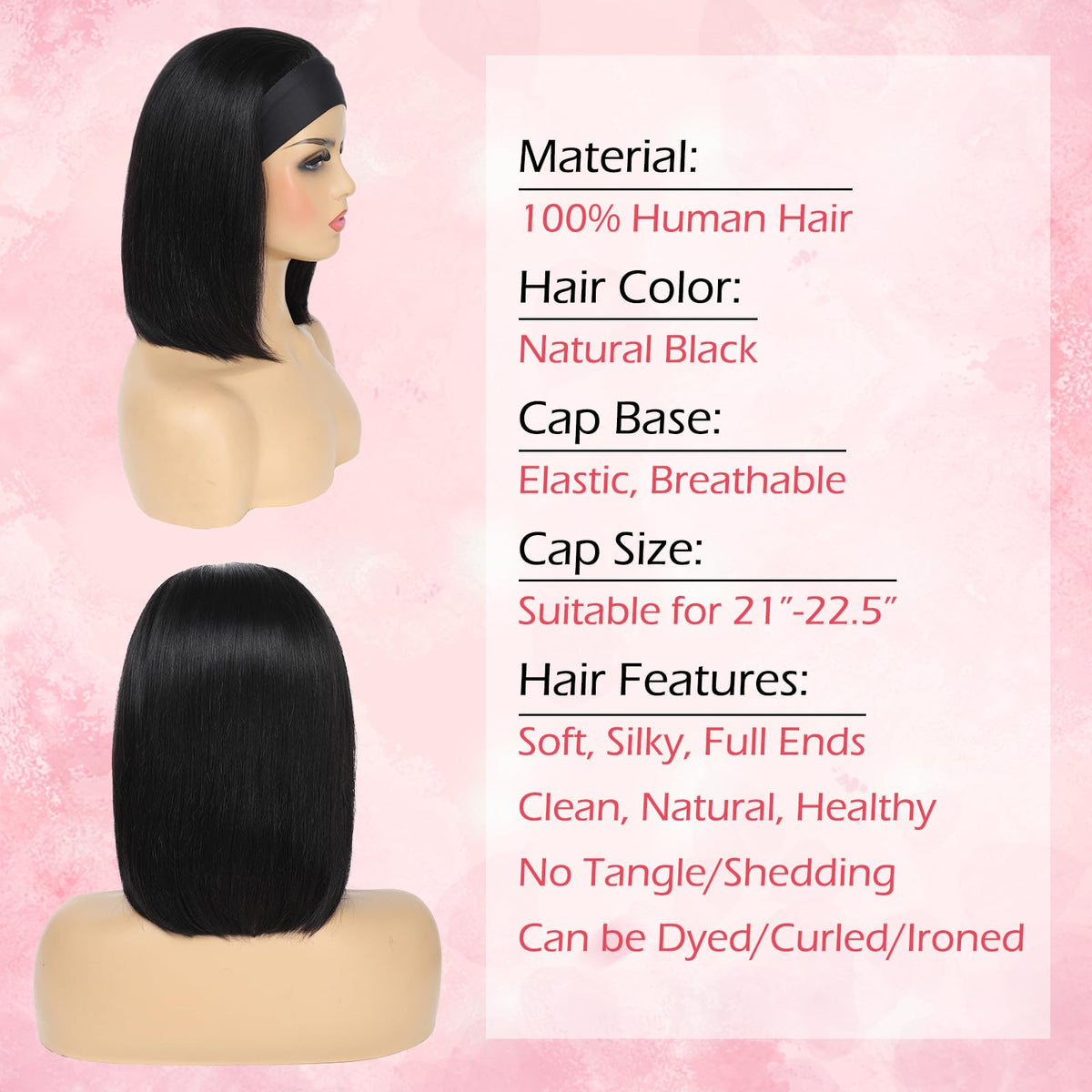 Adette lace-front headband wig with natural hairline detail.