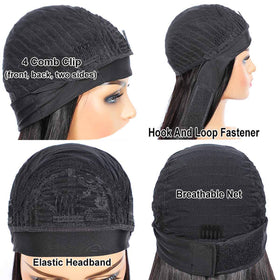 Adette headband wig cap with four combs and adjustable straps for secure fit.