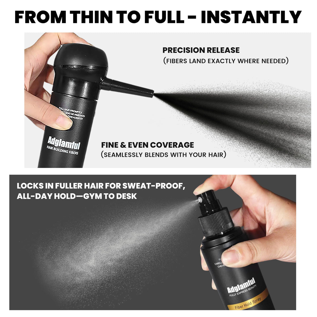 Adglamful Setting Mist Spray: stronger adhesion for long-lasting style.