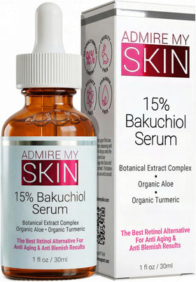 Admire My Skin Bakuchiol Serum bottle for smoother, brighter skin.