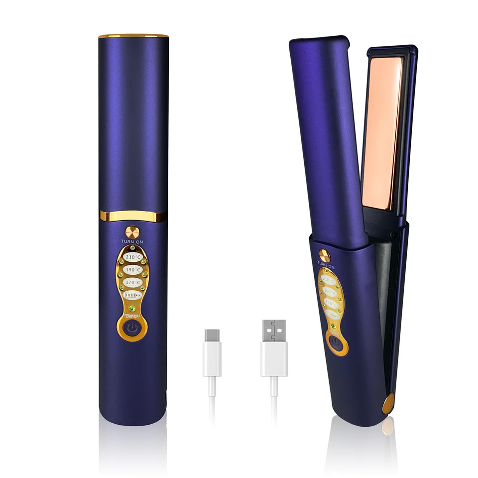 ADOBIRD cordless straightener with compact design for travel styling.