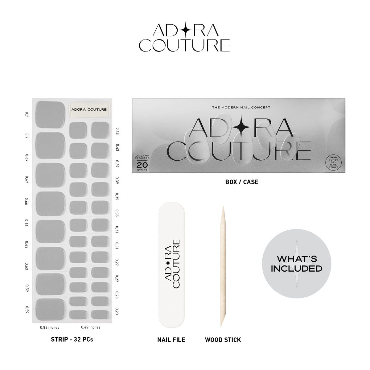 Long-lasting Adora Couture strips resist chipping for weeks
