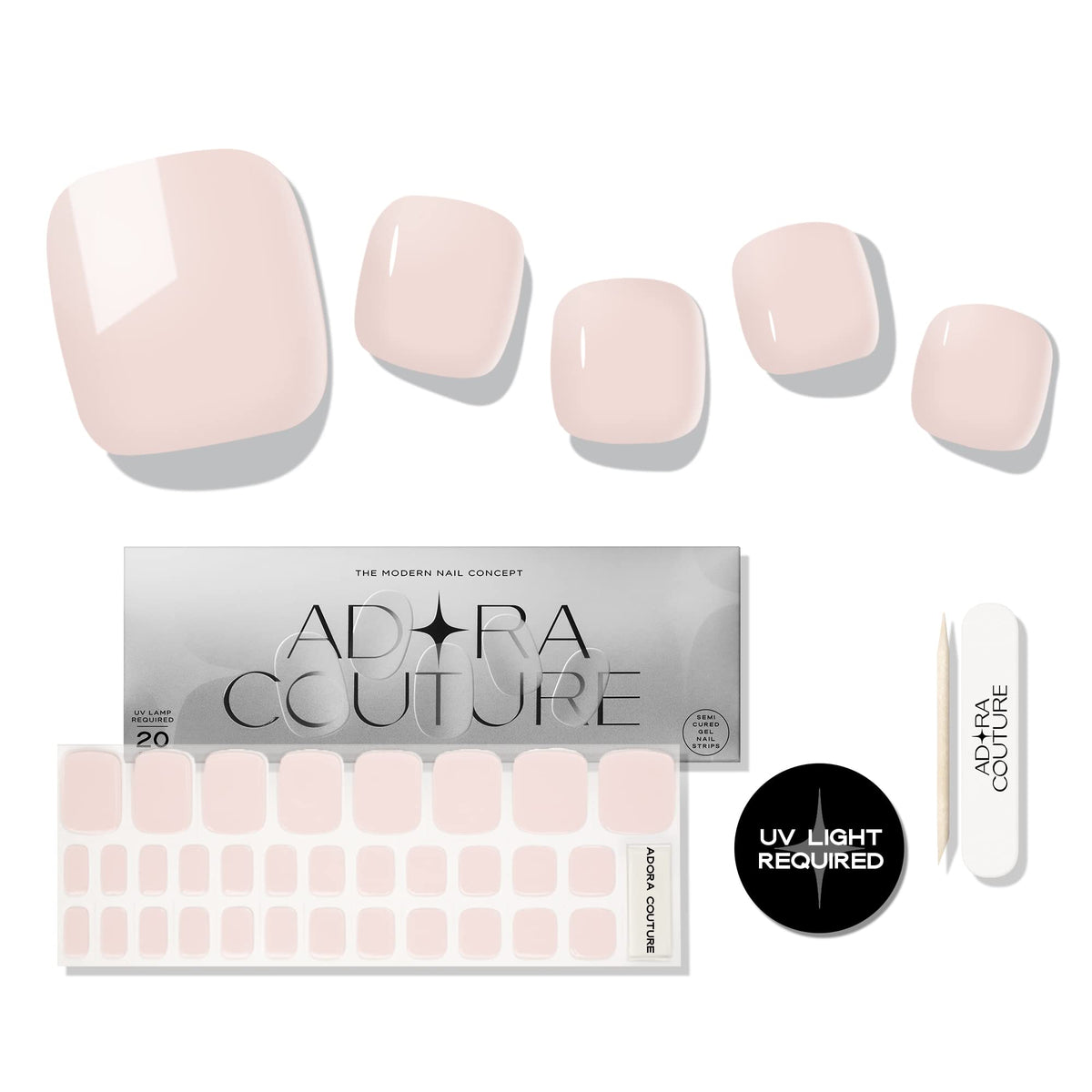 Adora Couture toe gel strips apply for salon-quality toes at home