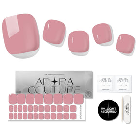 Adora Couture semi-cured gel nail strips for toes; easy application for a salon look
