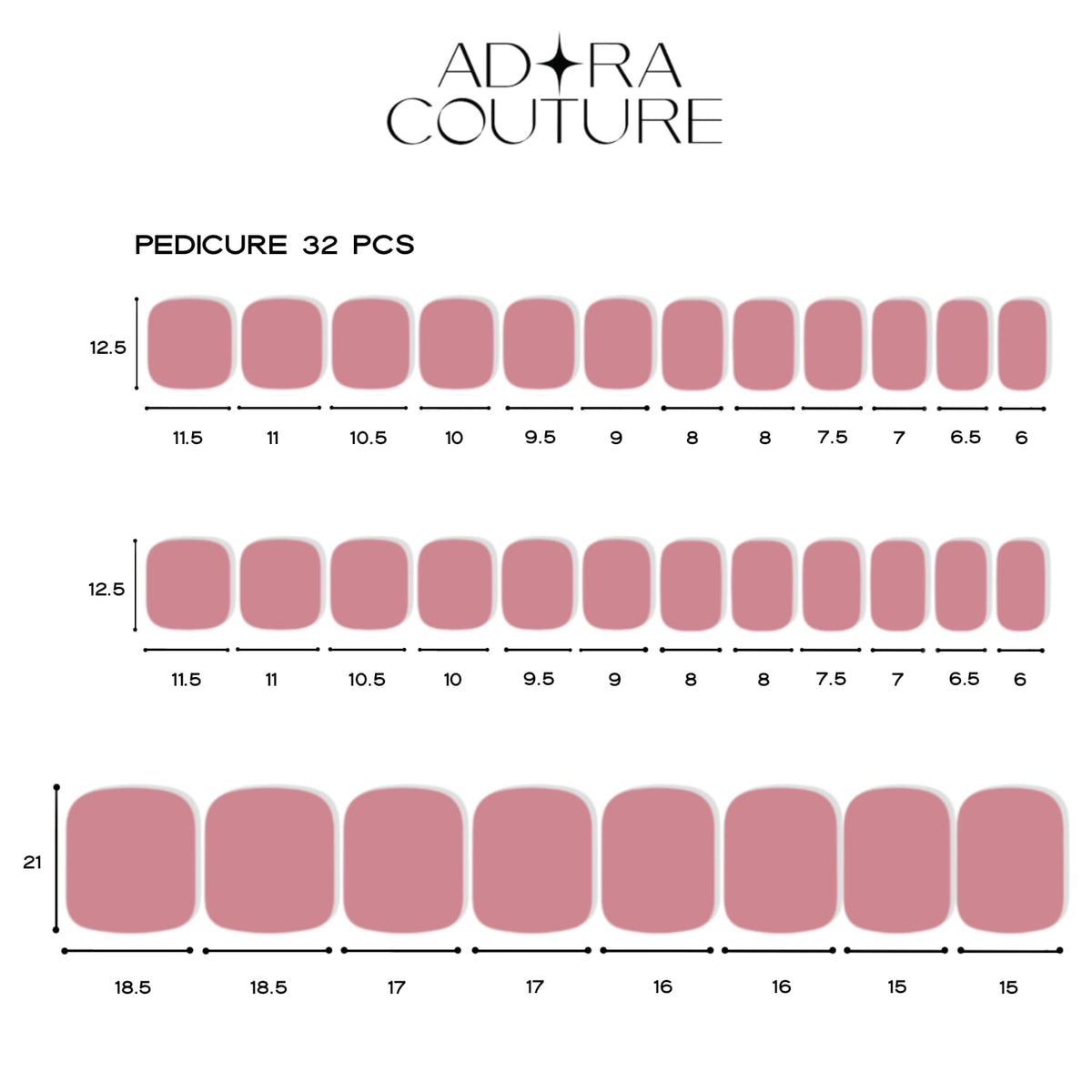 Adora Couture toe nail strip packaging keeps kit organized