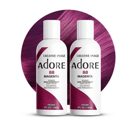 Adore Magenta semi-permanent bottle 2-pack shows bold color options for quick touch-ups