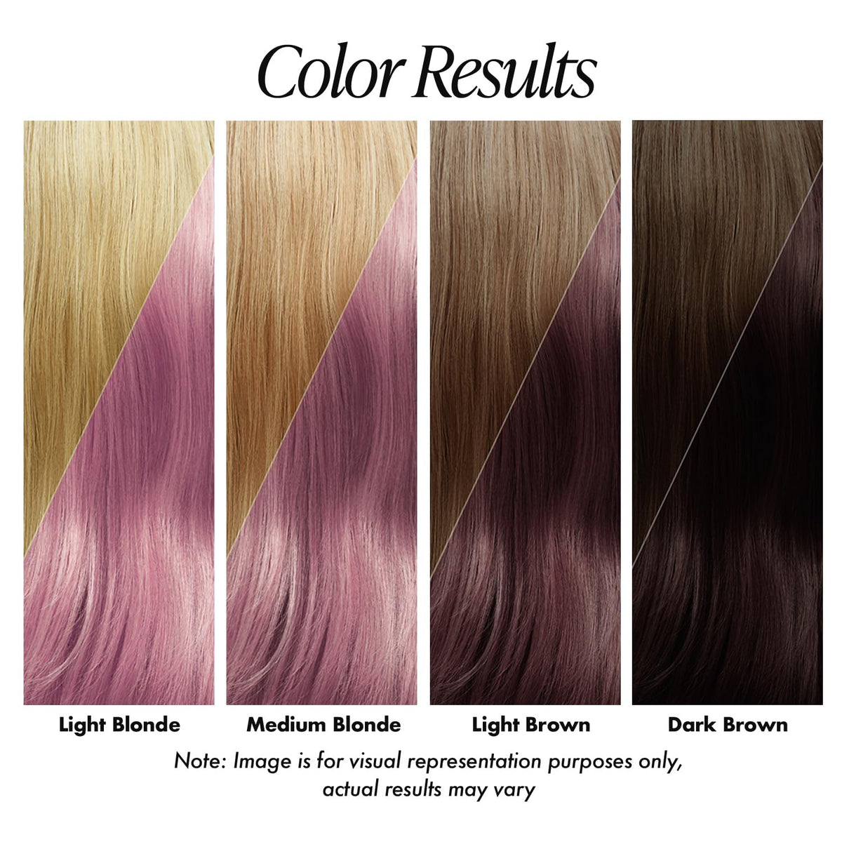 Adore Pink Petal hair color on strands showing rich, even coverage.