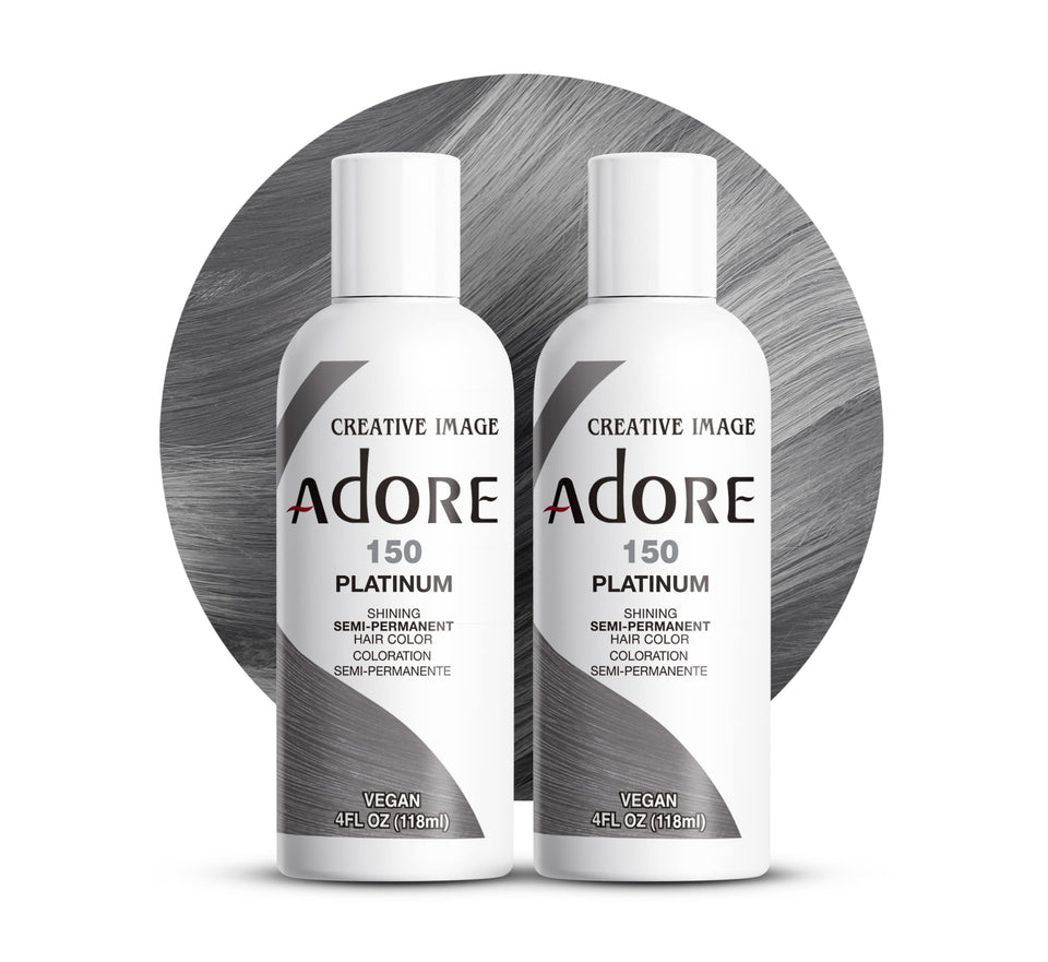 Adore Platinum bottle front showing bold grey color with platinum finish