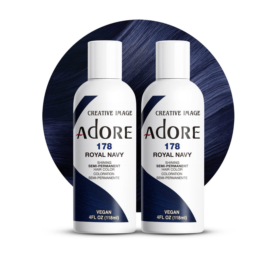 Adore Royal Navy bottle pour showing rich blue color for even application