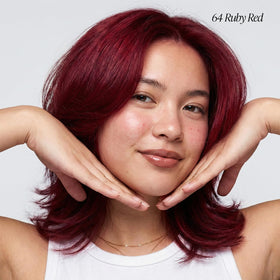 Adore Ruby Red dye closeup highlights rich pigment for even coverage