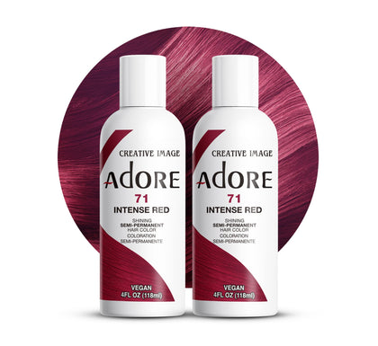 Adore semi-permanent color bottle in intense red for bold results.