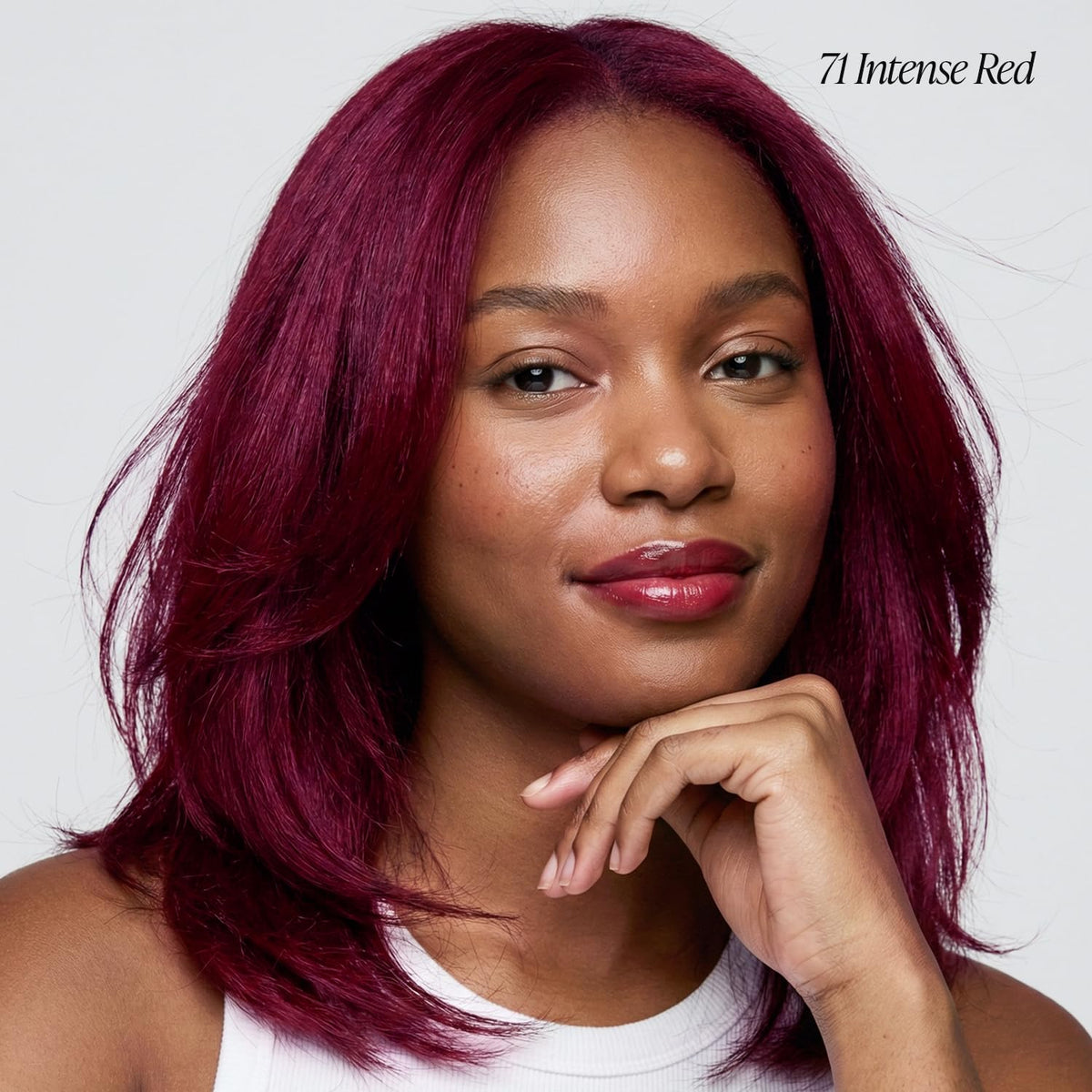Adore 071 Intense Red color swatches show rich, fade-friendly shade.