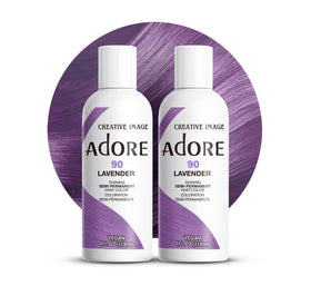 Adore 090 Lavender bottle front shows vibrant shade for at-home salon results