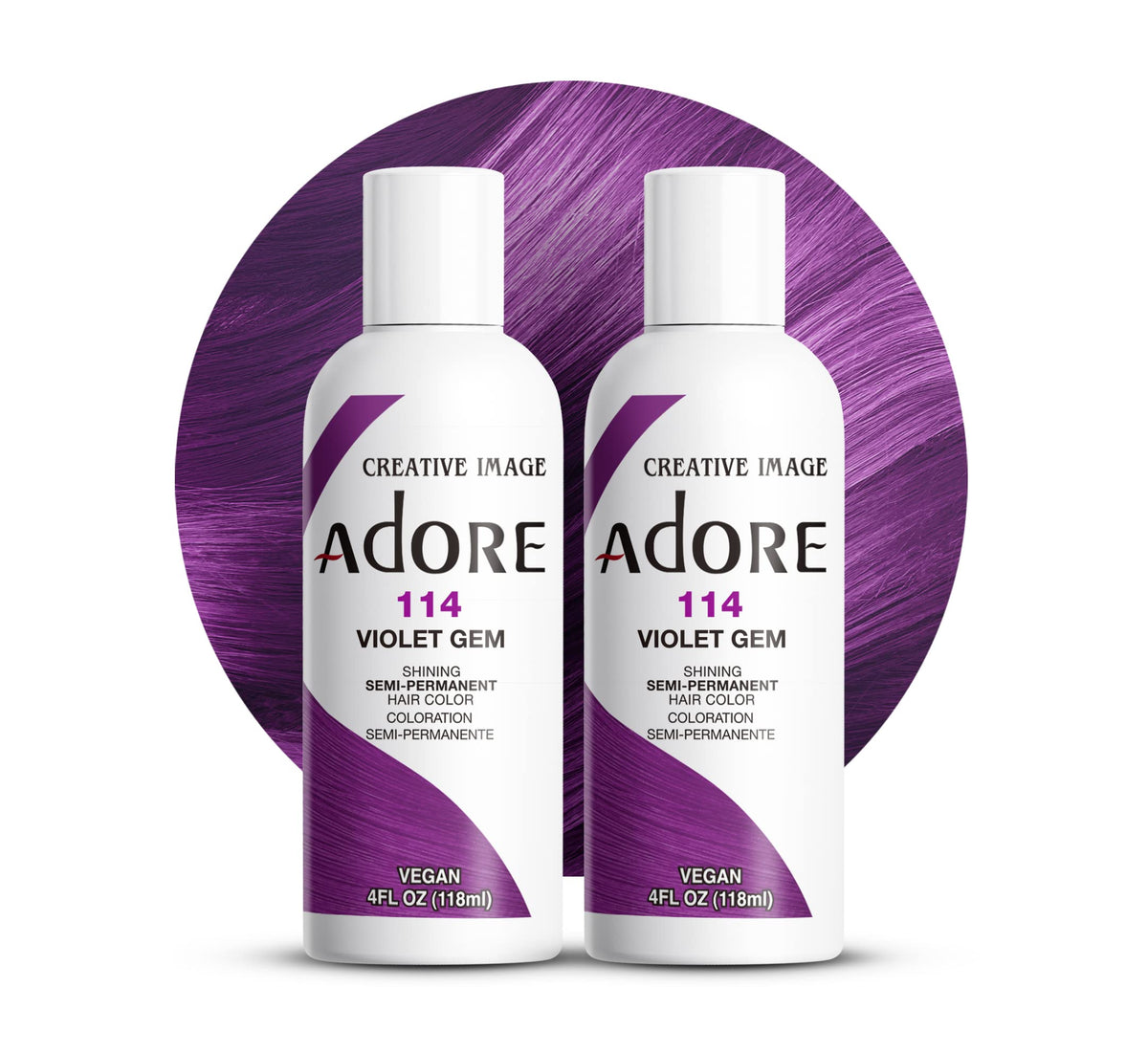 Adore Violet Gem bottle shows bold, long-lasting color ready for a vivid shade