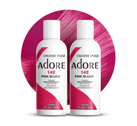 Adore Pink Blush semi-permanent color bottle showing vibrant pink for at-home transformations