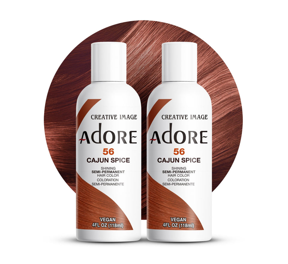 Adore Cajun Spice 2-pack packaging showcasing vegan, cruelty-free dye