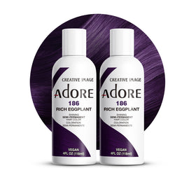 Adore eggplant dye bottle with rich pigment for vibrant, long-lasting color.