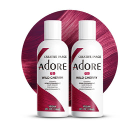 Adore Wild Cherry semi-permanent color bottle pour for rich, long-lasting shade
